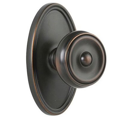 Emtek Privacy Waverly Door Knob With Oval Rose in Oil Rubbed Bronze