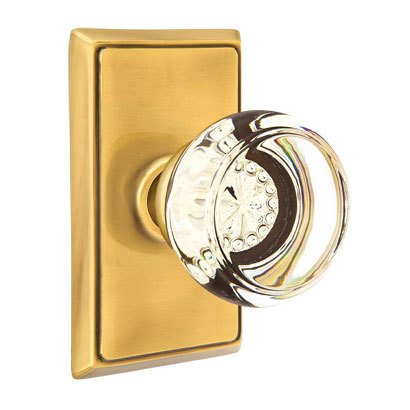 Emtek Georgetown Privacy Door Knob with Rectangular Rose and Concealed Screws in French Antique Brass