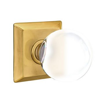 Emtek Bristol Privacy Door Knob and Quincy Rose with Concealed Screws in French Antique Brass