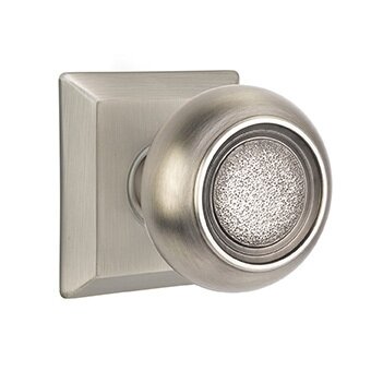 Emtek Privacy Belmont Knob With Quincy Rose in Pewter