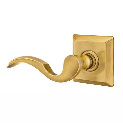 Emtek Privacy Left Handed Cortina Door Lever With Quincy Rose in French Antique Brass
