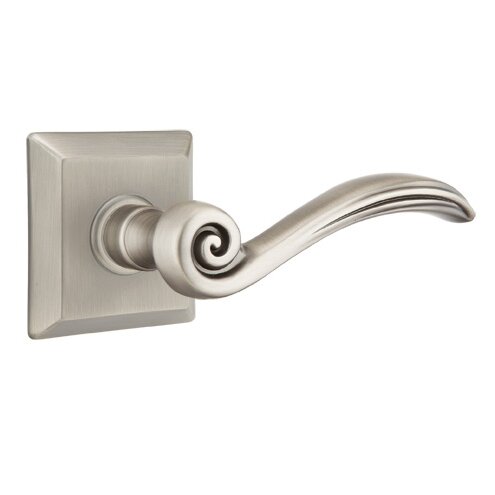 Emtek Privacy Right Handed Elan Lever With Quincy Rose in Pewter