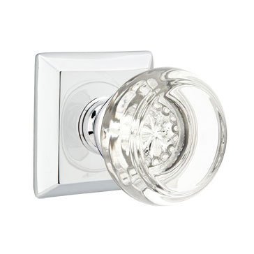 Emtek Georgetown Privacy Door Knob with Quincy Rose in Polished Chrome