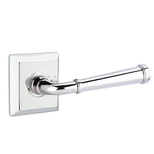 Emtek Privacy Right Handed Merrimack Lever With Quincy Rose in Polished Chrome