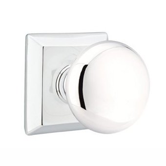 Emtek Privacy Providence Door Knob With Quincy Rose in Polished Chrome
