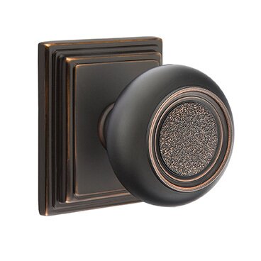Emtek Privacy Belmont Knob With Wilshire Rose in Oil Rubbed Bronze