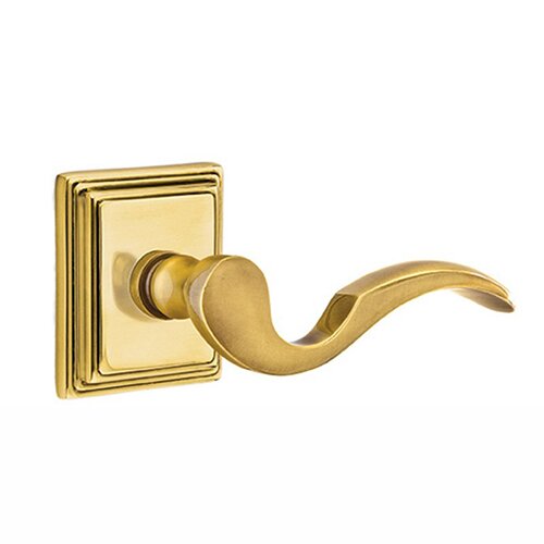Emtek Privacy Right Handed Cortina Door Lever With Wilshire Rose in French Antique Brass