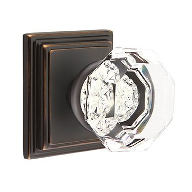 Emtek Old Town Privacy Door Knob and Wilshire Rose with Concealed Screws in Oil Rubbed Bronze