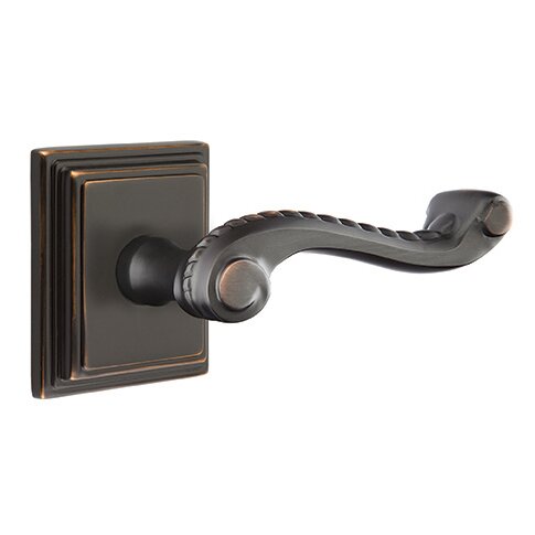Emtek Privacy Right Handed Rope Lever With Wilshire Rose in Oil Rubbed Bronze