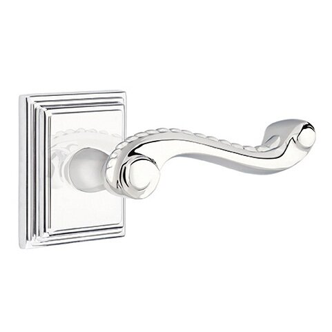 Emtek Privacy Right Handed Rope Lever With Wilshire Rose in Polished Chrome