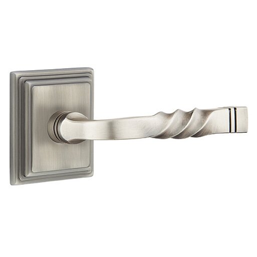 Emtek Privacy Right Handed Sante Fe Lever With Wilshire Rose in Pewter