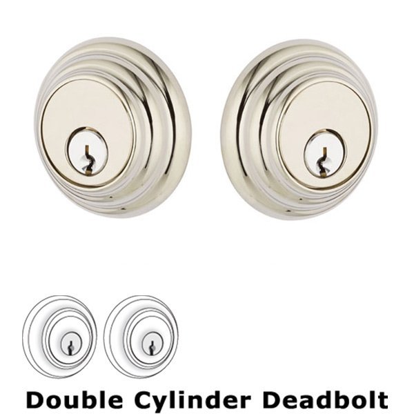 Emtek Low Profile Double Cylinder Deadbolt in Polished Nickel