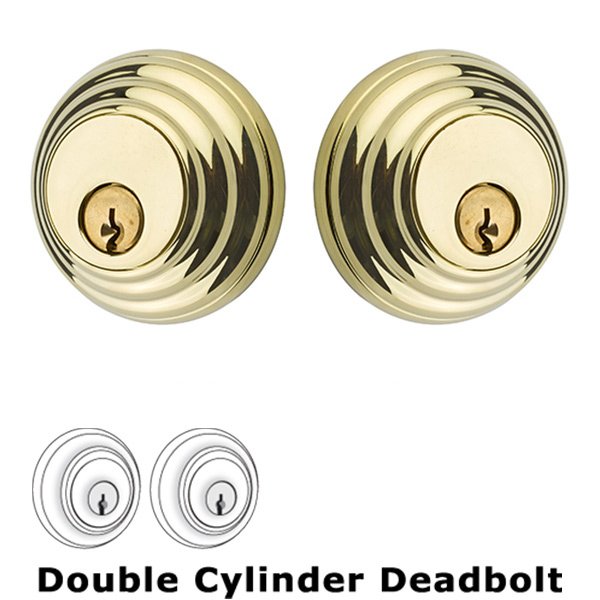Emtek Low Profile Double Cylinder Deadbolt in Unlacquered Brass
