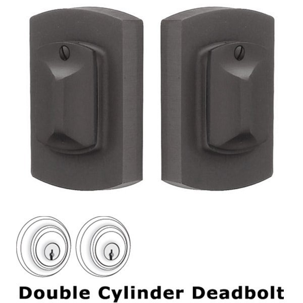 Emtek #4 Double Cylinder Deadbolt in Flat Black Bronze
