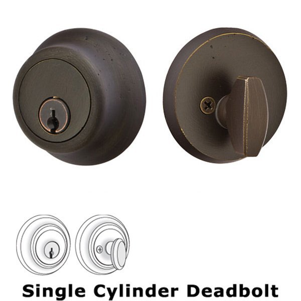 Emtek Regular Single Cylinder Deadbolt in Medium Bronze