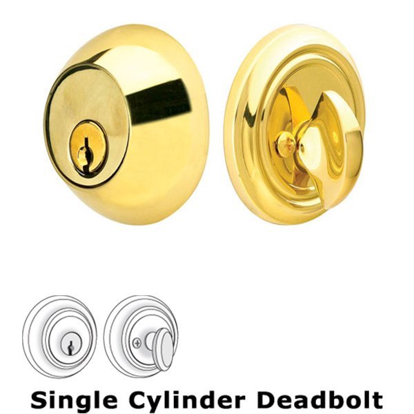 Emtek Regular Single Cylinder Deadbolt in Polished Brass