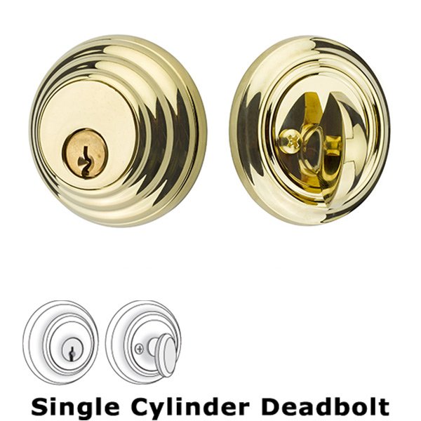 Emtek Low Profile Single Cylinder Deadbolt in Unlacquered Brass