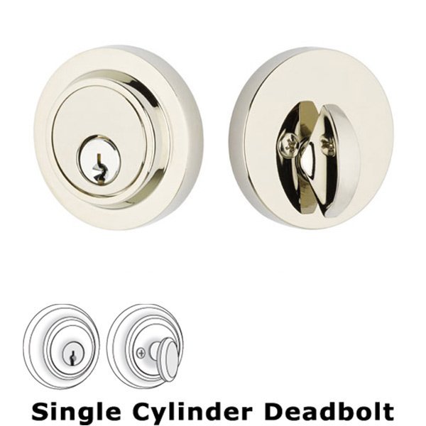 Emtek Modern Single Cylinder Deadbolt in Polished Nickel