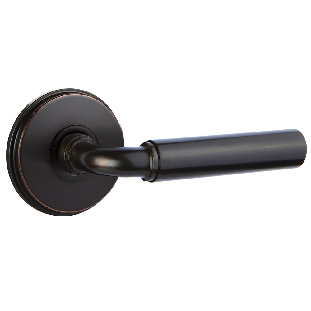 Emtek Double Dummy Right Handed Manning Door Lever With Watford Rose in Oil Rubbed Bronze
