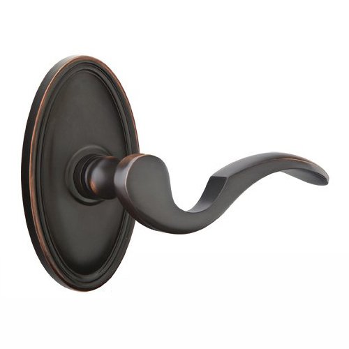 Emtek Single Dummy Right Handed Cortina Door Lever With Oval Rose in Oil Rubbed Bronze
