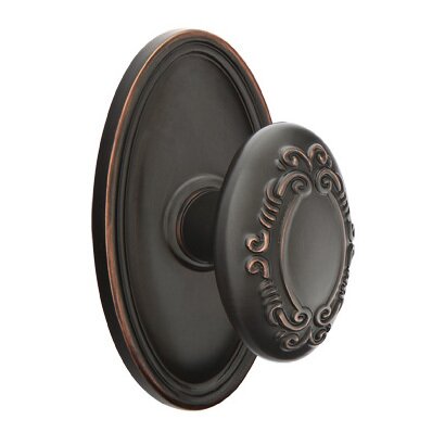 Emtek Single Dummy Victoria Knob With Oval Rose in Oil Rubbed Bronze