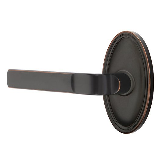 Emtek Double Dummy Aston Left Handed Lever with Oval Rose in Oil Rubbed Bronze