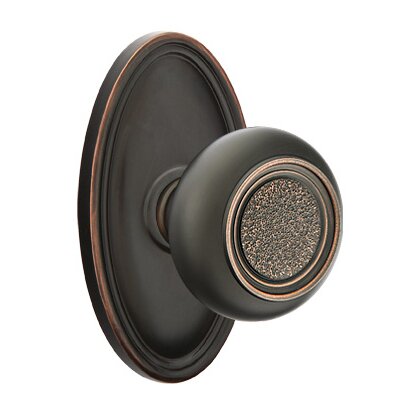 Emtek Double Dummy Belmont Knob With Oval Rose in Oil Rubbed Bronze