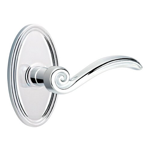 Emtek Double Dummy Elan Right Handed Lever With Oval Rose in Polished Chrome