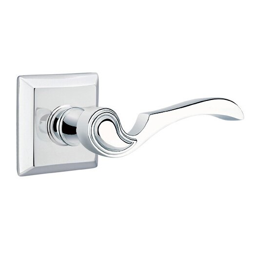 Emtek Single Dummy Right Handed Coventry Lever With Quincy Rose in Polished Chrome