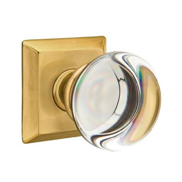 Emtek Single Dummy Providence Door Knob with Quincy Rose in French Antique Brass