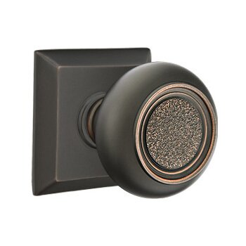 Emtek Double Dummy Belmont Knob With Quincy Rose in Oil Rubbed Bronze