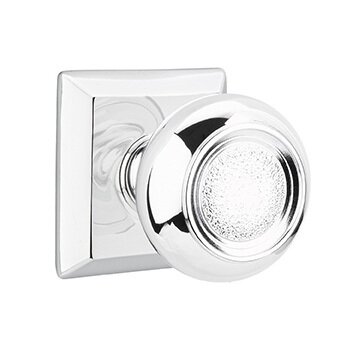Emtek Double Dummy Belmont Knob With Quincy Rose in Polished Chrome