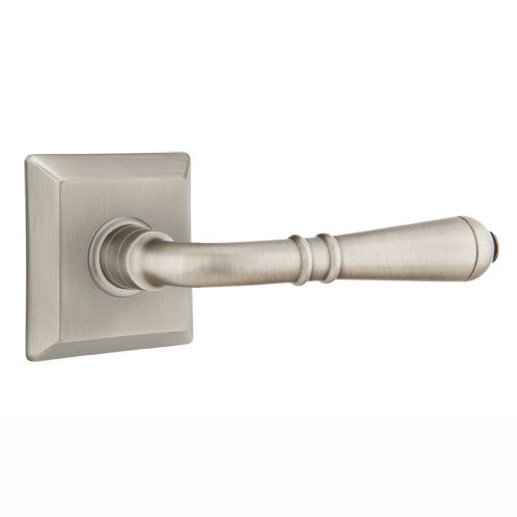 Emtek Double Dummy Right Handed Turino Door Lever With Quincy Rose in Pewter