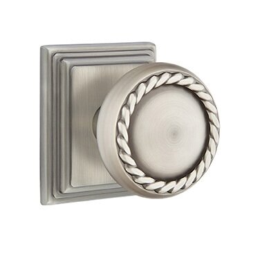 Emtek Double Dummy Rope Knob With Wilshire Rose in Pewter