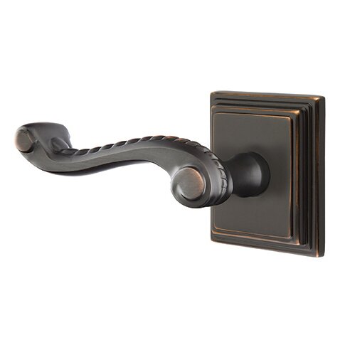 Emtek Double Dummy Rope Left Handed Lever With Wilshire Rose in Oil Rubbed Bronze