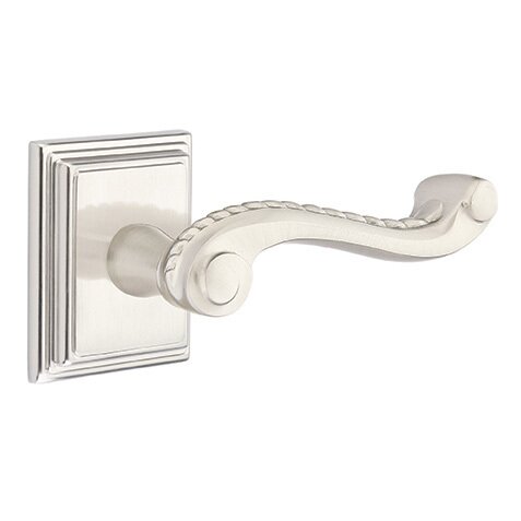 Emtek Double Dummy Rope Right Handed Lever With Wilshire Rose in Satin Nickel