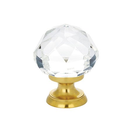 Emtek 1" Diameter Diamond Knob in Unlacquered Brass