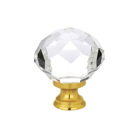 Emtek 1 3/4" Diameter Diamond Knob in Unlacquered Brass