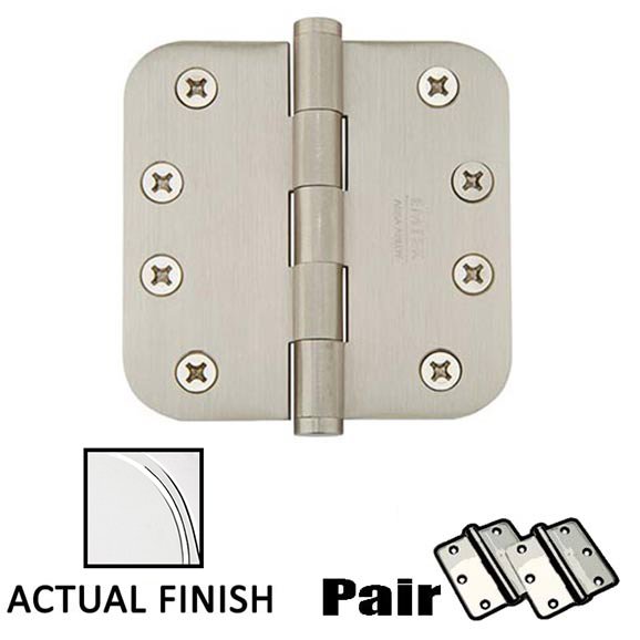 Emtek 4" X 4" 5/8" Radius Solid Brass Residential Duty Hinge in Polished Chrome (Sold In Pairs)