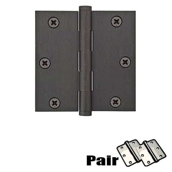 Emtek 3-1/2" X 3-1/2" Square Solid Brass Heavy Duty Hinge in Oil Rubbed Bronze (Sold In Pairs)