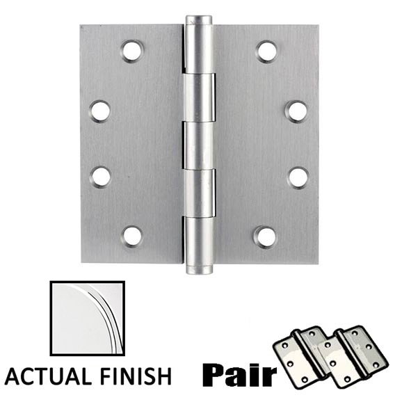 Emtek 4-1/2" X 4-1/2" Square Solid Brass Heavy Duty Hinge in Polished Chrome (Sold In Pairs)