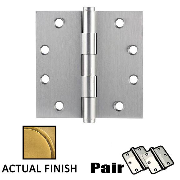 Emtek 4-1/2" X 4-1/2" Square Solid Brass Heavy Duty Hinge in French Antique Brass (Sold In Pairs)