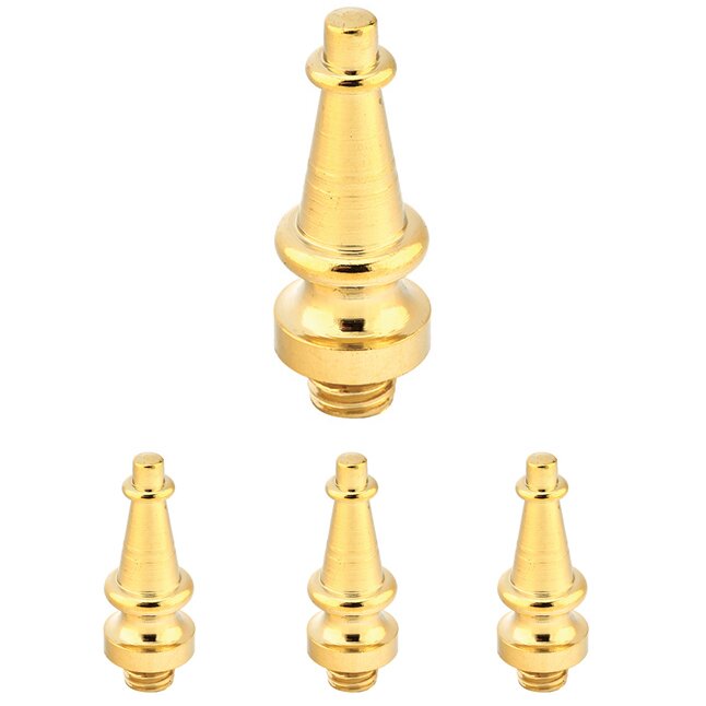 Emtek Steeple Tip Set For 4" Heavy Duty Or Ball Bearing Solid Brass Hinge in Unlacquered Brass (Sold In Pairs)
