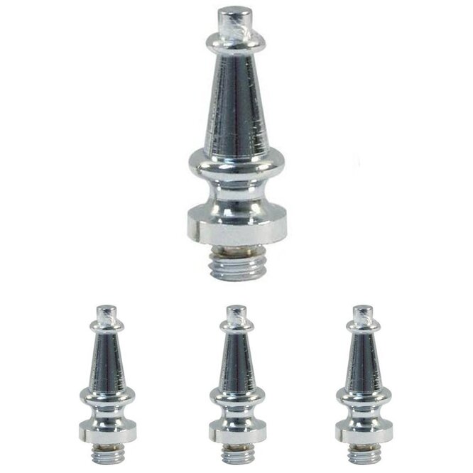 Emtek Steeple Tip Set For 4" Heavy Duty Or Ball Bearing Solid Brass Hinge in Polished Chrome (Sold In Pairs)