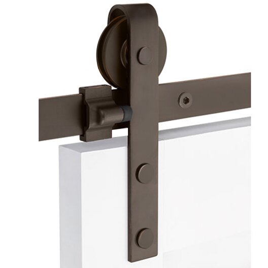 Emtek Classic Face Mount 5' Track with Solid Wheel & Flat Fastener in Oil Rubbed Bronze