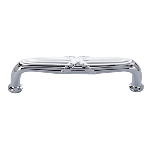 Emtek 8" Centers Ribbon & Reed Style Concealed Surface Mount Door Pull in Polished Chrome
