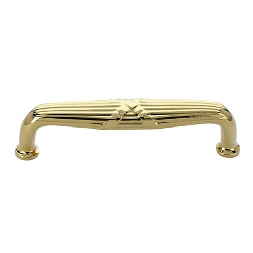 Emtek 8" Centers Ribbon & Reed Style Concealed Surface Mount Door Pull in Polished Brass