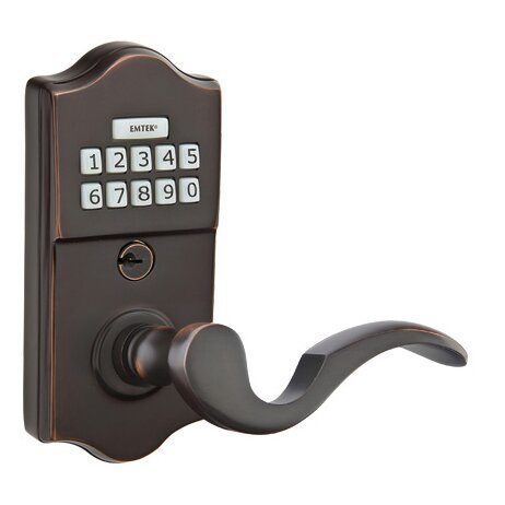 Emtek Cortina Right Hand Classic Lever with Electronic Keypad Lock in Oil Rubbed Bronze