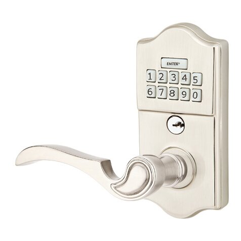 Emtek Coventry Left Hand Classic Lever with Electronic Keypad Lock in Satin Nickel