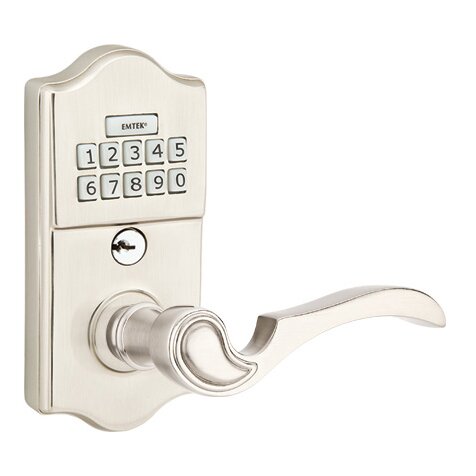 Emtek Coventry Right Hand Classic Lever with Electronic Keypad Lock in Satin Nickel